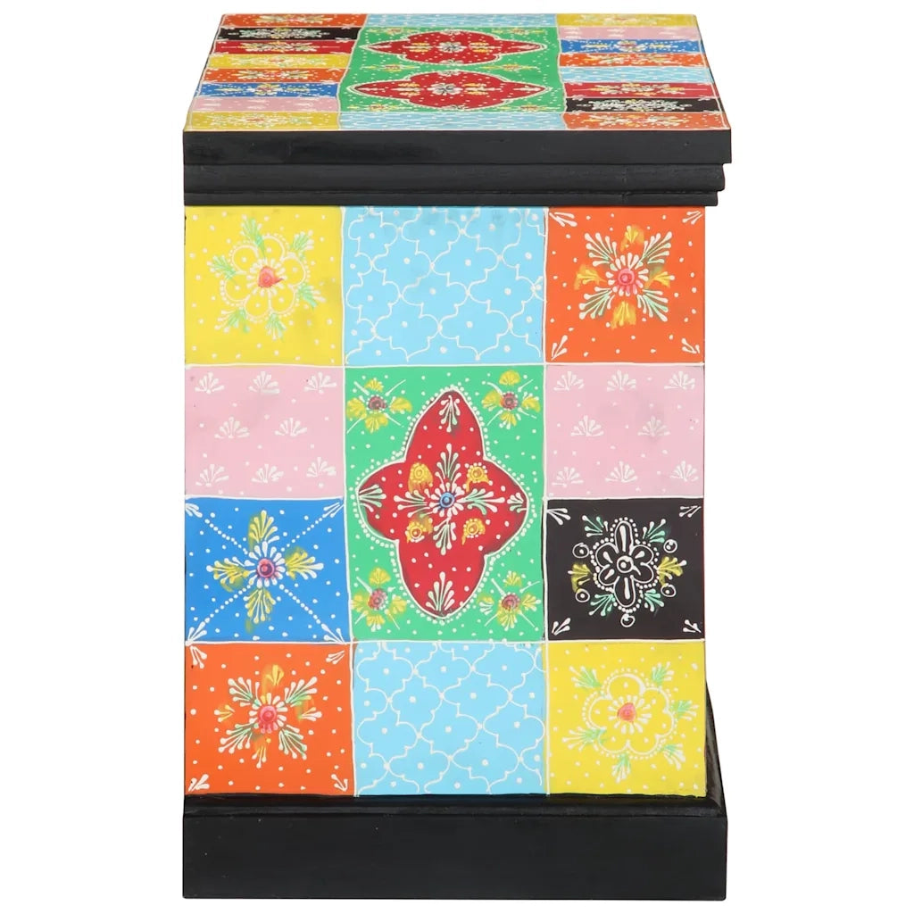 Mobile TV Multicolore 80 x 35 x 50 cm Legno di mango massello 4017570