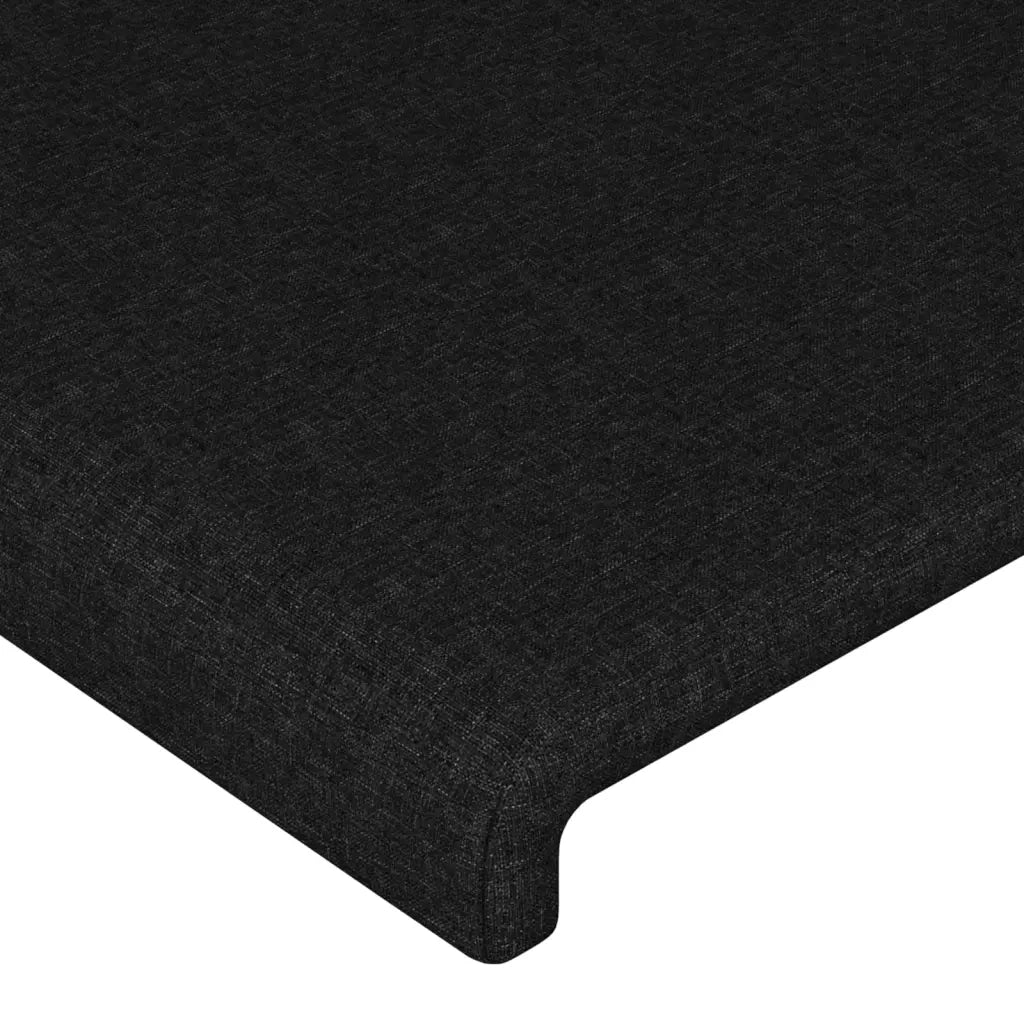 Testiera ad Orecchio-Testata con Orecchie Nera 183x16x78/88 cm in Tessuto 349435