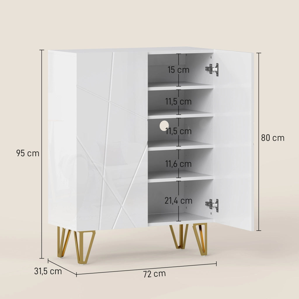 Armadio per scarpe con 2 ante ¨C zephmum ¨C Bianco 72x31.5x95 cm