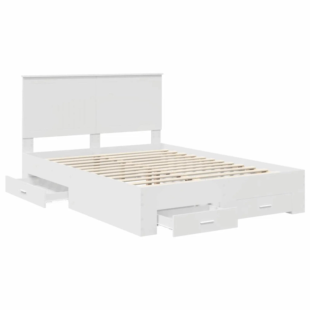 Struttura del letto-Giroletto-Rete del Letto Bianco 140 x 200 cm Legno multistrato 730444
