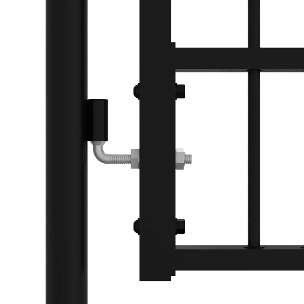 Cancello per recinzione KAMPEN con punta a lancia Nero 103x125 cm in acciaio 151091