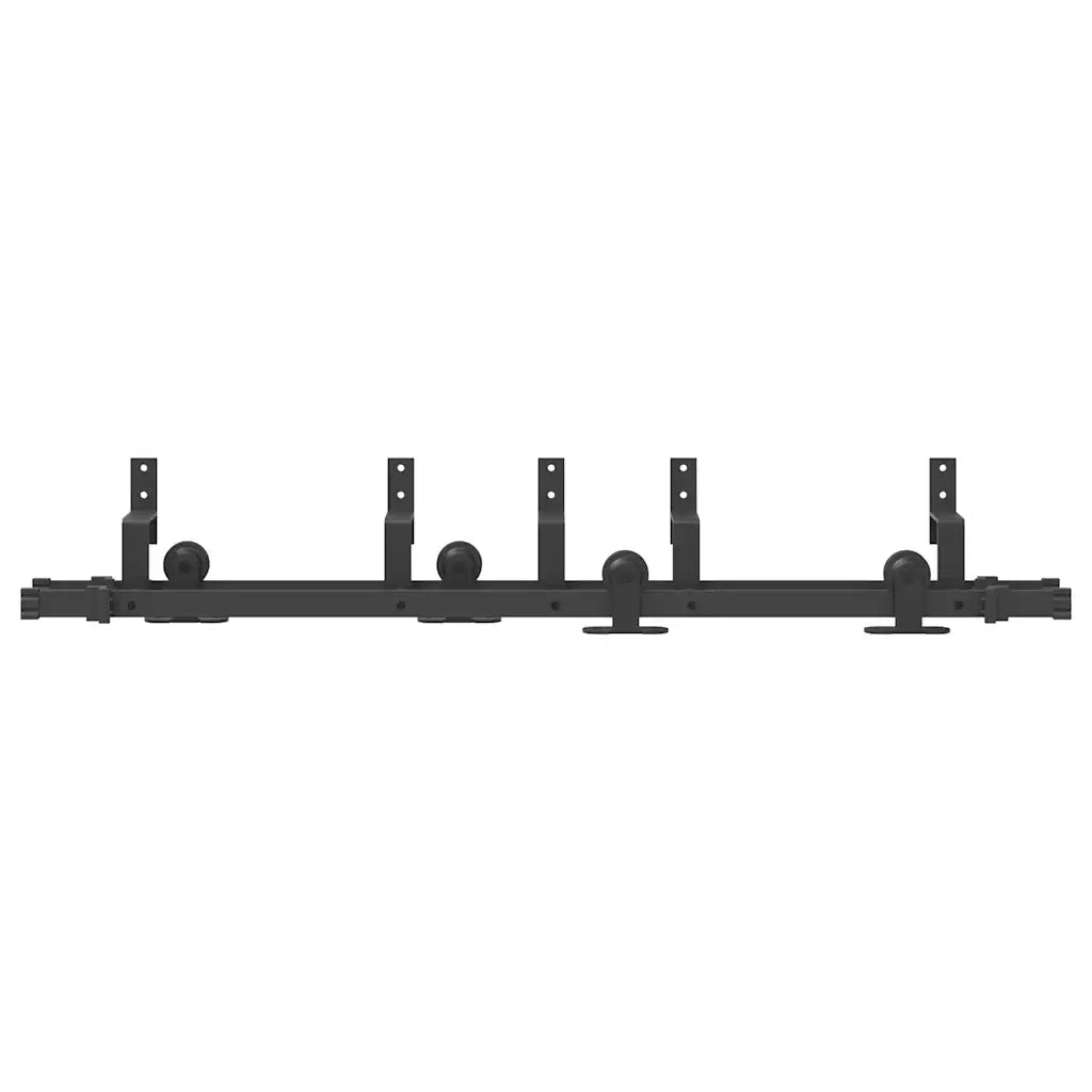 Kit di Binari per Porte Scorrevoli 152,5 cm Acciaio Nero