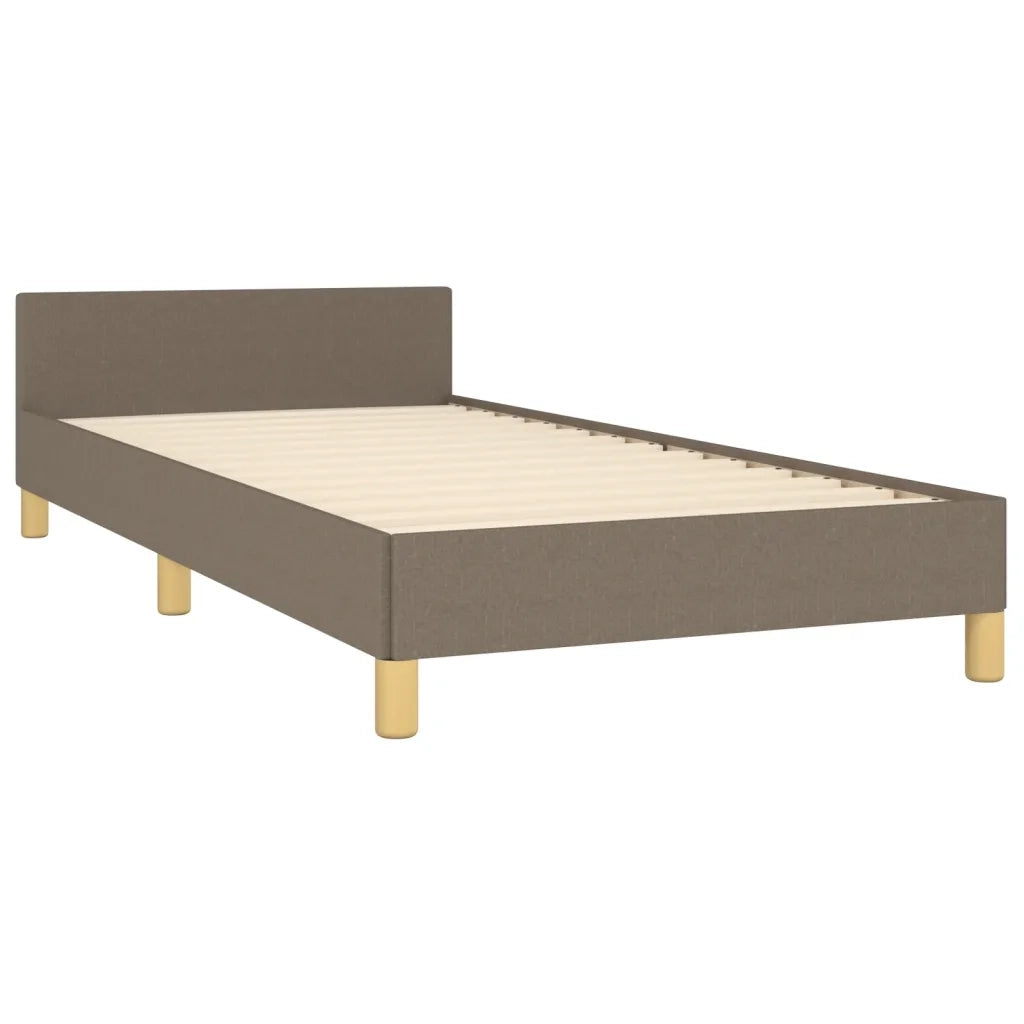 Letto singolo | Letto per adulti | Giroletto senza Materasso Tortora 80x200 cm Tessuto