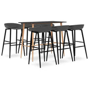 Set da Bar 7 pz Nero e Grigio 3057481