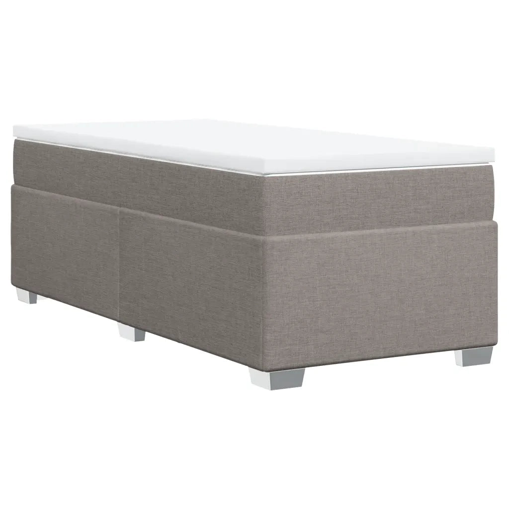 Giroletto a Molle con Materasso-Struttura Letto Tortora 90x190 cm in Tessuto 948331