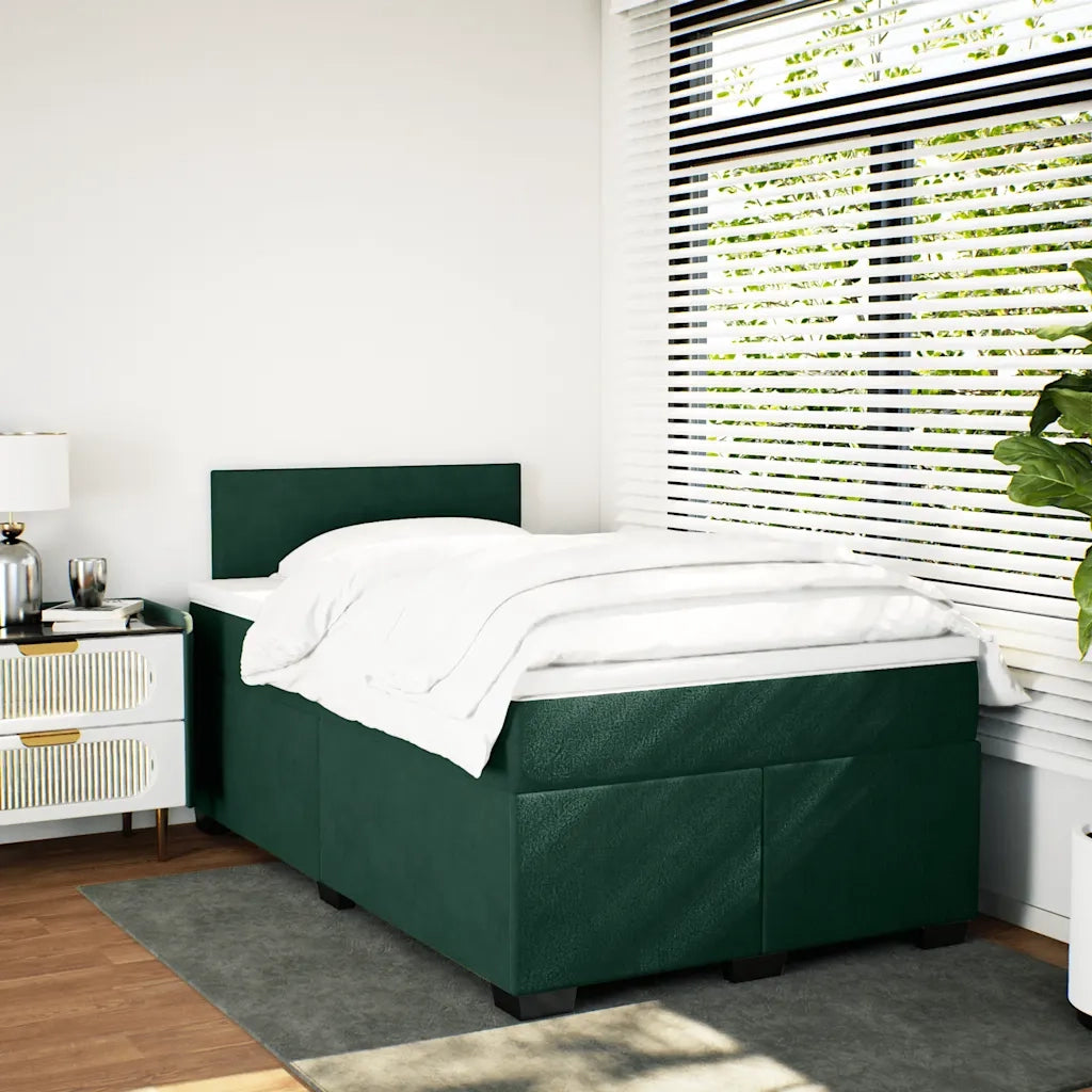 Giroletto a Molle con Materasso Verde Scuro 120x190 cm Velluto 3286255