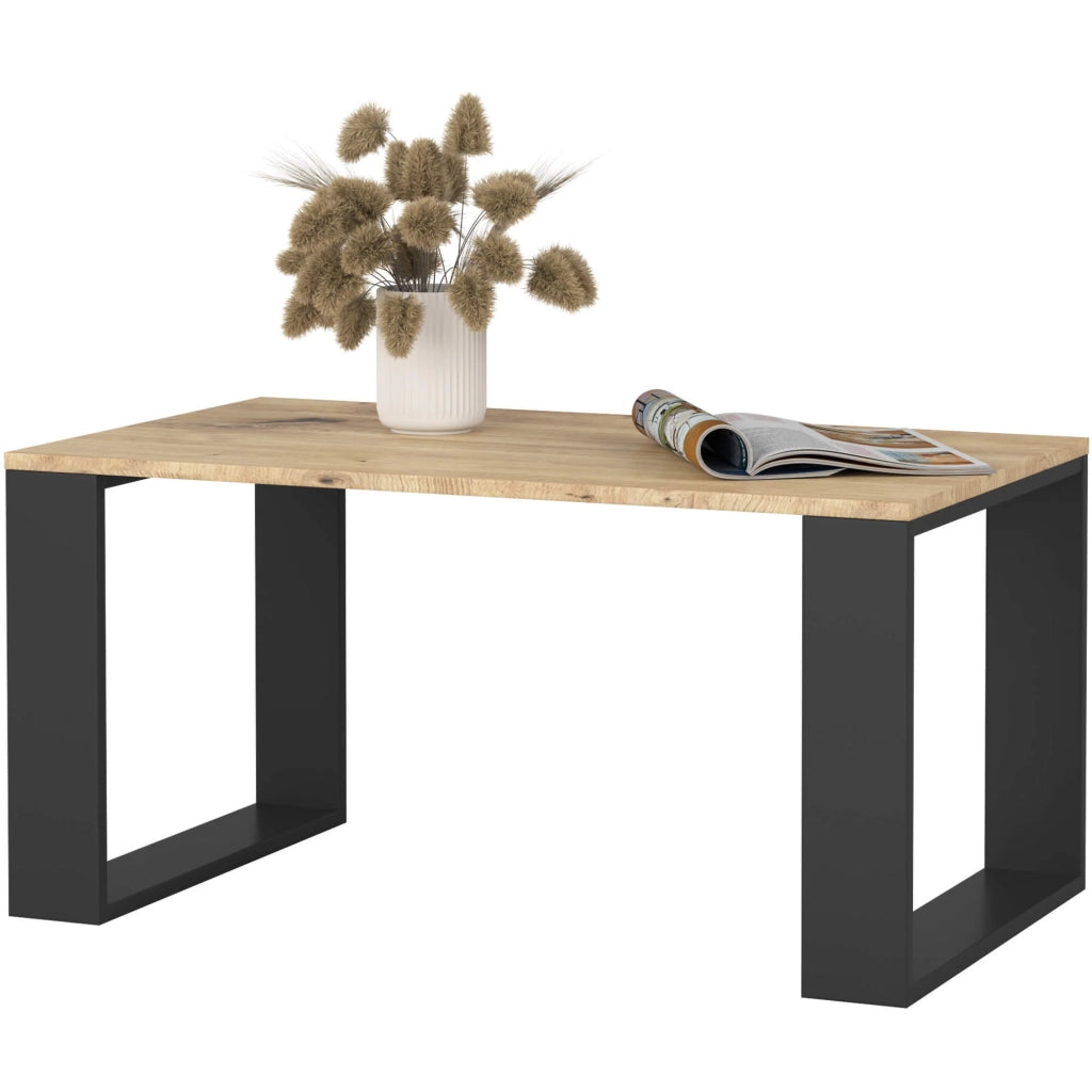 Tavolino da caffè AKORD NOX Quercia Artisan 92 cm gambe Nere 92x53x45 cm