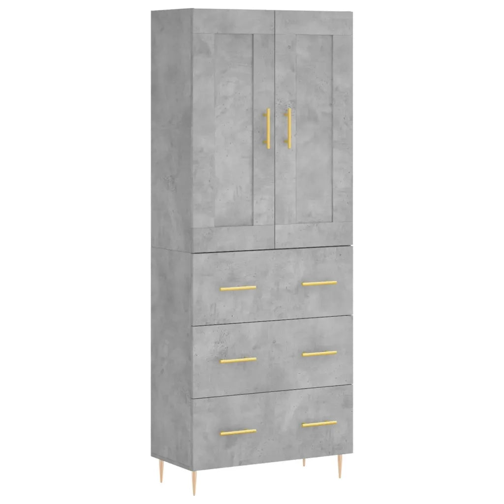 Credenza-Buffet-Armadio da cucina Grigio Cemento 69,5x34x180 cm in Legno Multistrato 481479