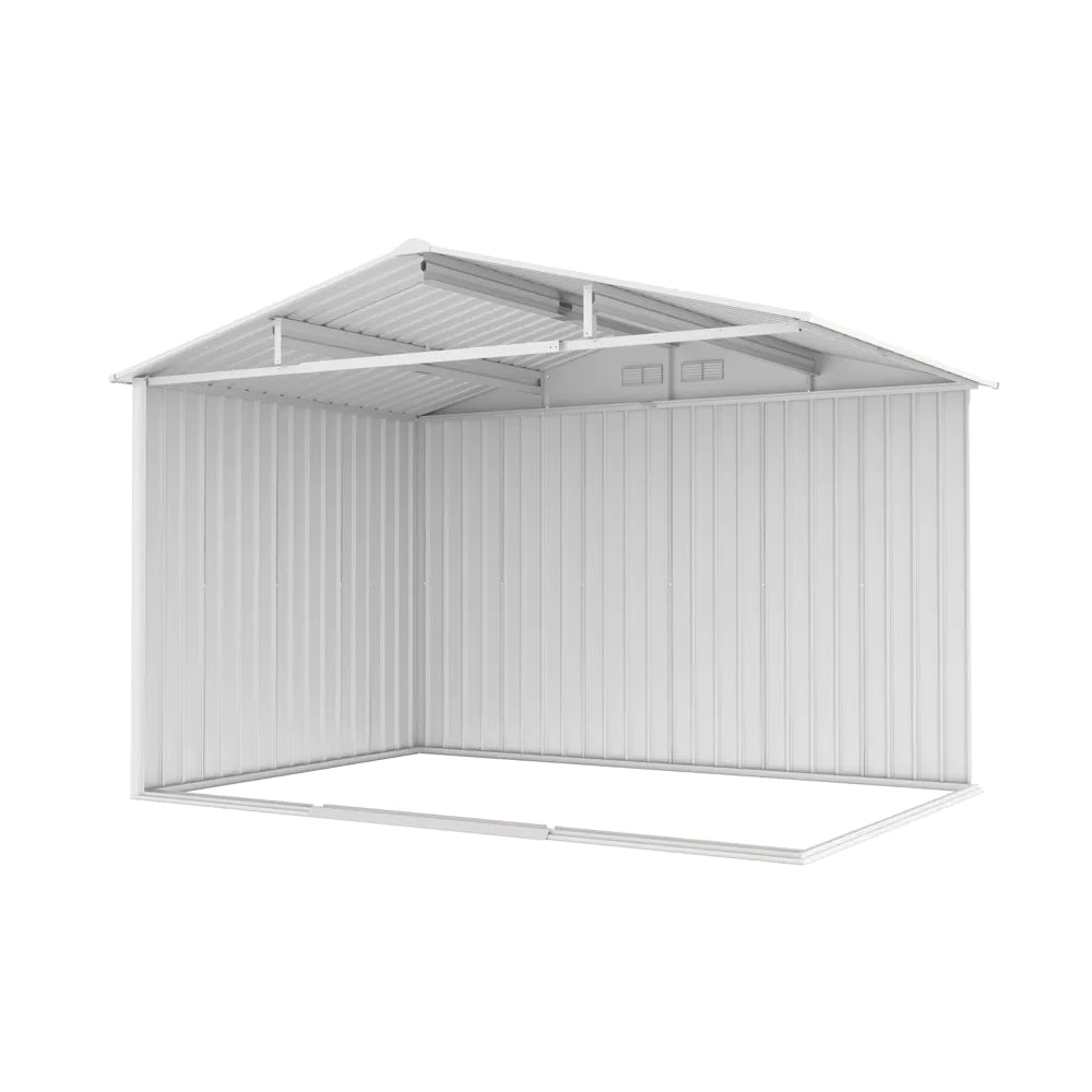 Casetta da giardino in acciaio zincato bianco 2,77x1,95x1,93 m - 65kg - 4,8 metri quadri