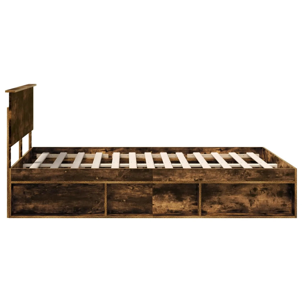 Struttura del letto Rovere fumé 140 x 190 cm Pino massello 3410604