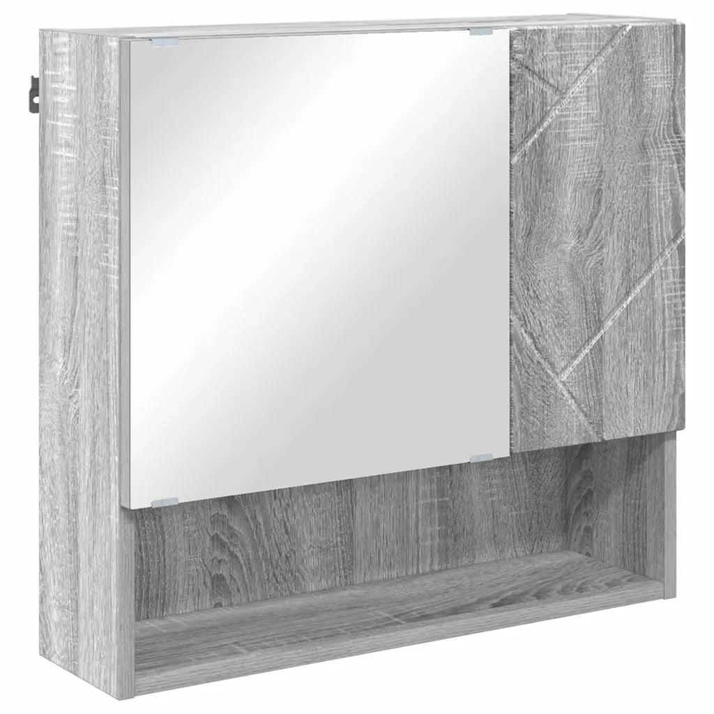 Set di mobili per il bagno con cassetto 4 pcs Grigio Sonoma