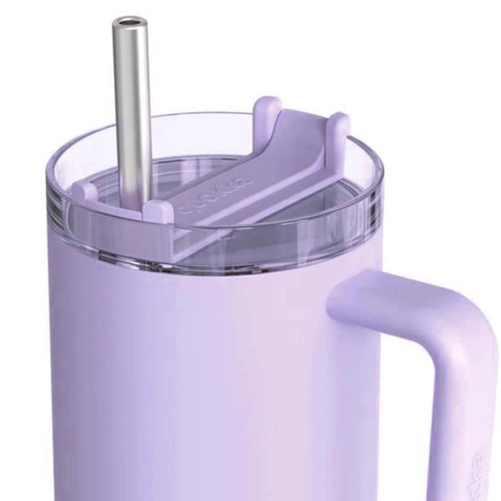 Bicchiere Termico 950 ml con Cannuccia e Manico Ergonomico Viola Quokka