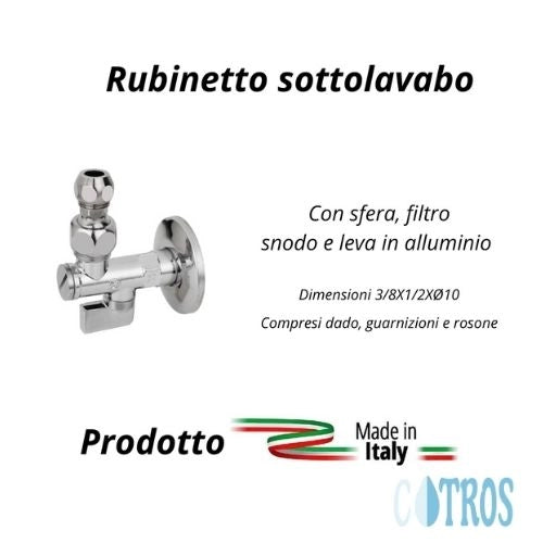 Kit 2 rubinetti filtro a sfera con sifone ottone cromato a esse per scarichi