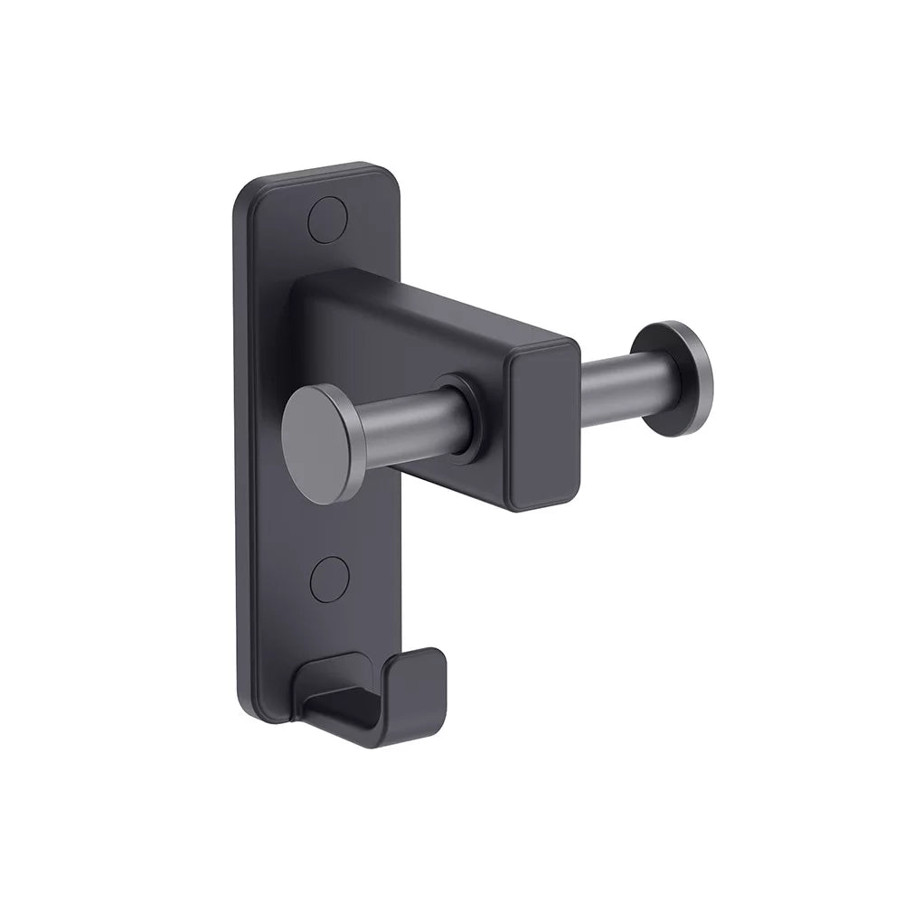 Porta abito a muro con 2 ganci nero opaco - Serie Blend