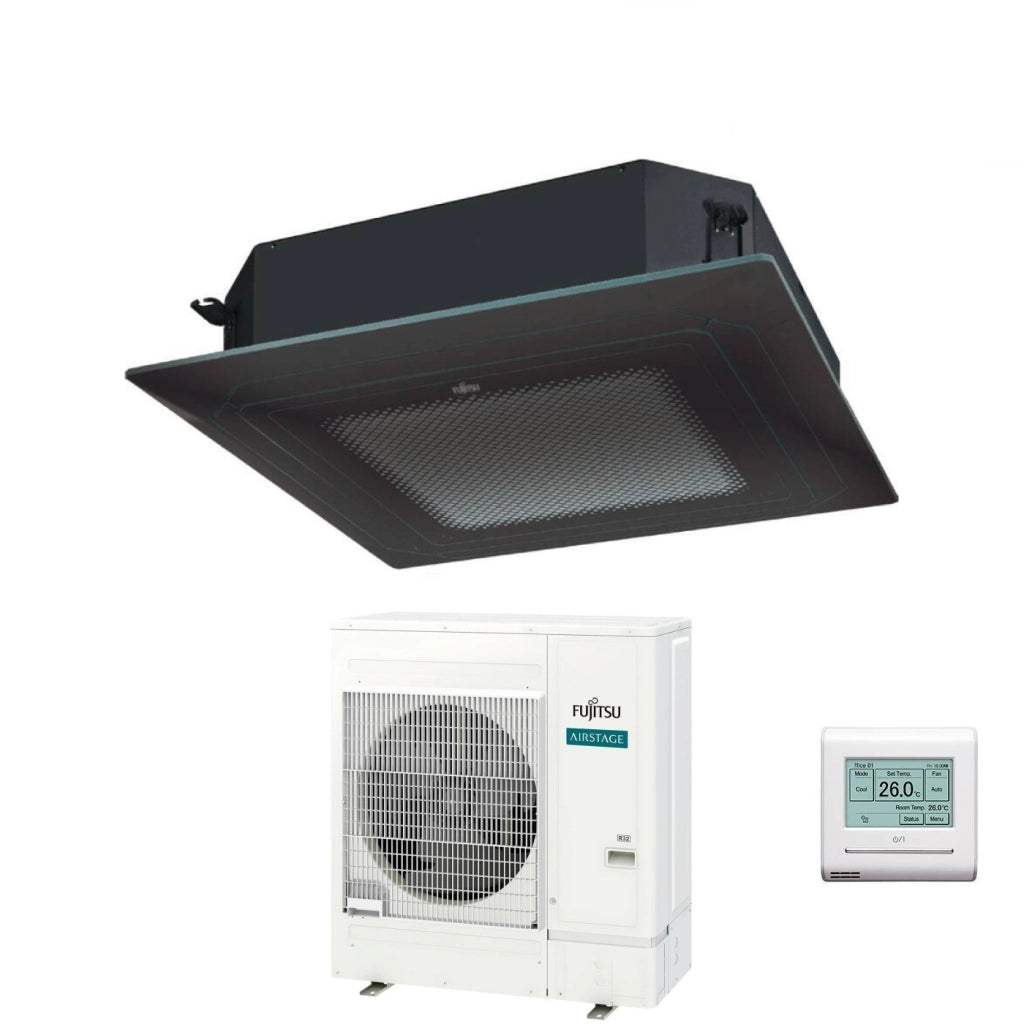 Condizionatore a Cassetta Fujitsu KR Circular Flow Black 54000 Btu AUXG54KRLB Monofase R-32 Wi-Fi Optional con Griglia e Filocomando