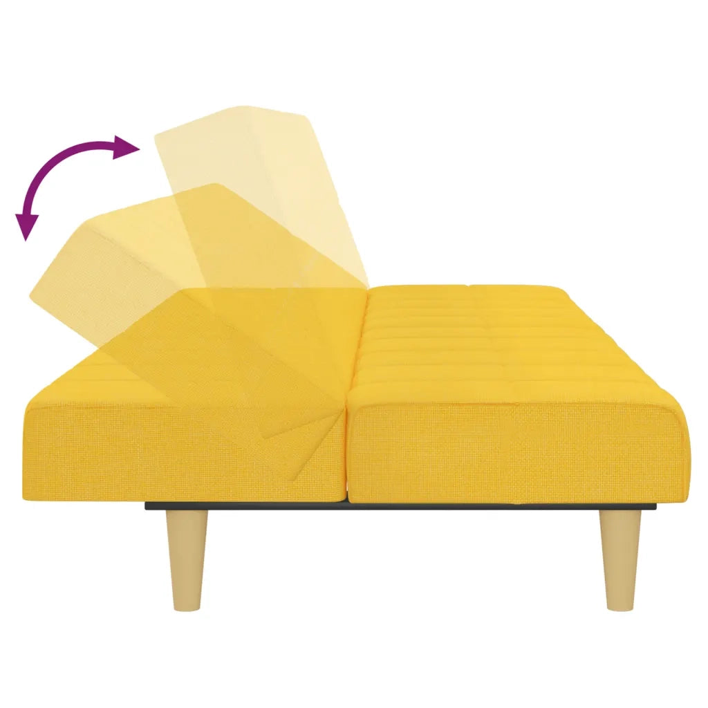 Divano letto | Sof¨¤ letto | Letto singolo a 2 Posti Giallo in Tessuto