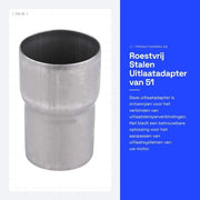 Adattatore di scarico in acciaio inossidabile da 51 mm a 60 mm
