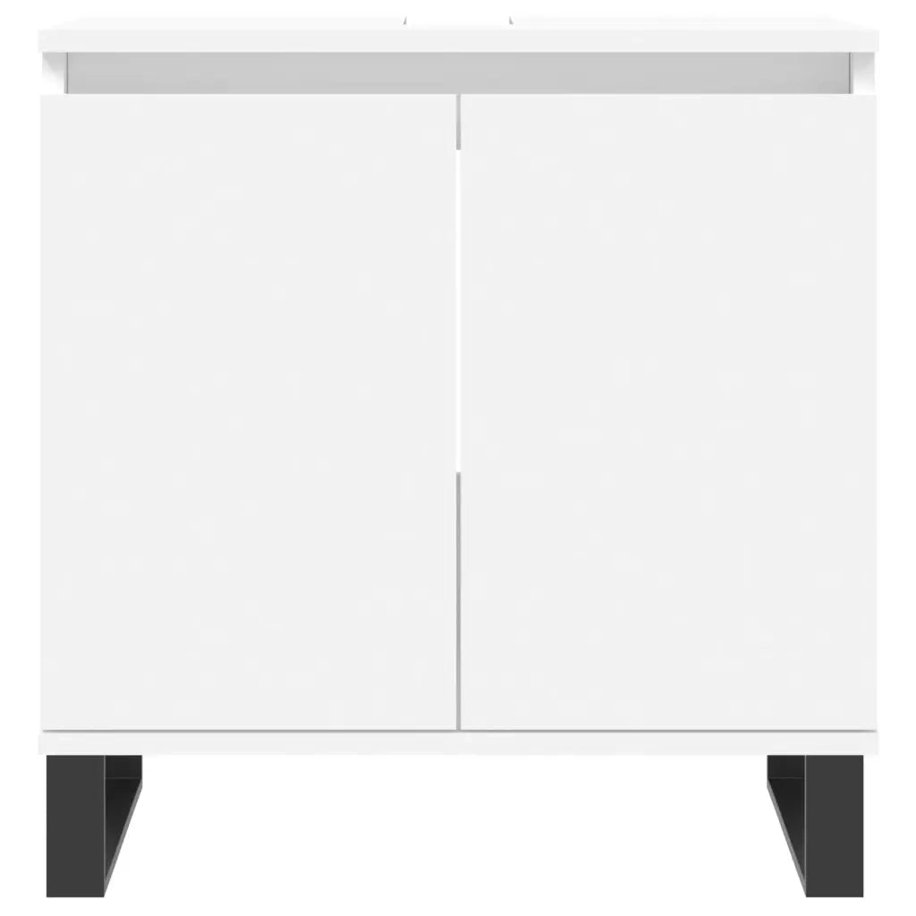 Set di Mobili da Bagno 3 pz Bianco in Legno Multistrato 3187797