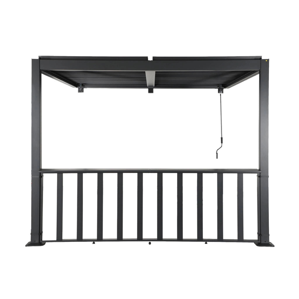 Pergola bioclimatica in alluminio addossata 3x3m + 1 bar 3m ,