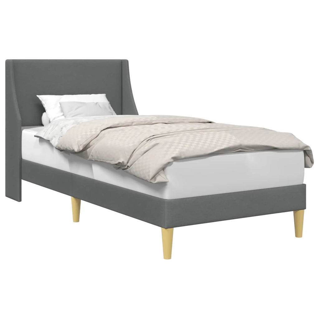 Struttura del letto Grigio scuro 100 x 200 cm Tessuto 42027328