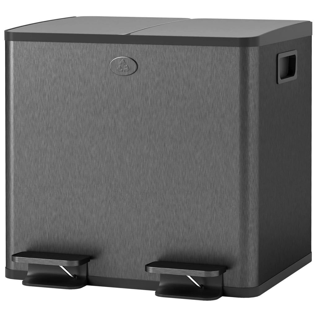 Cestino doppio ¨C Minimal ¨C Acciaio inox, plastica, nero
