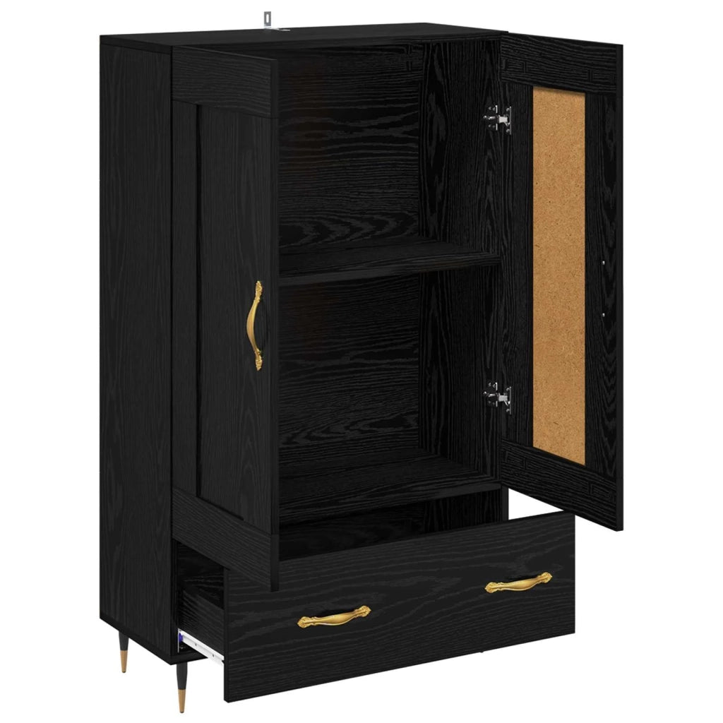 Credenza | Madia | Buffet da pranzo | Armadio da pranzo Rovere Nero 69,5 x 31 x 115 cm Legno multistrato