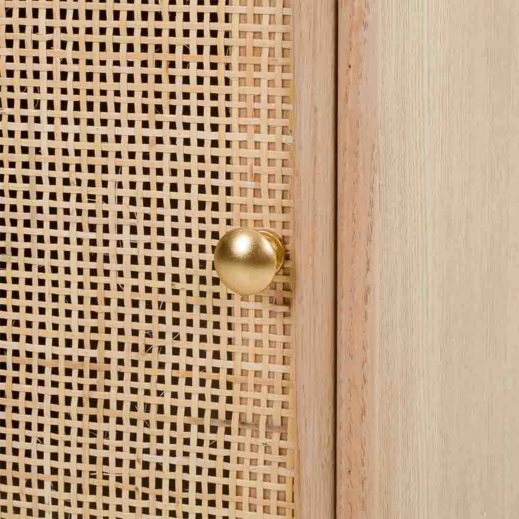 Comodino in MDF e griglia, marrone, 42x36,5x71 cm