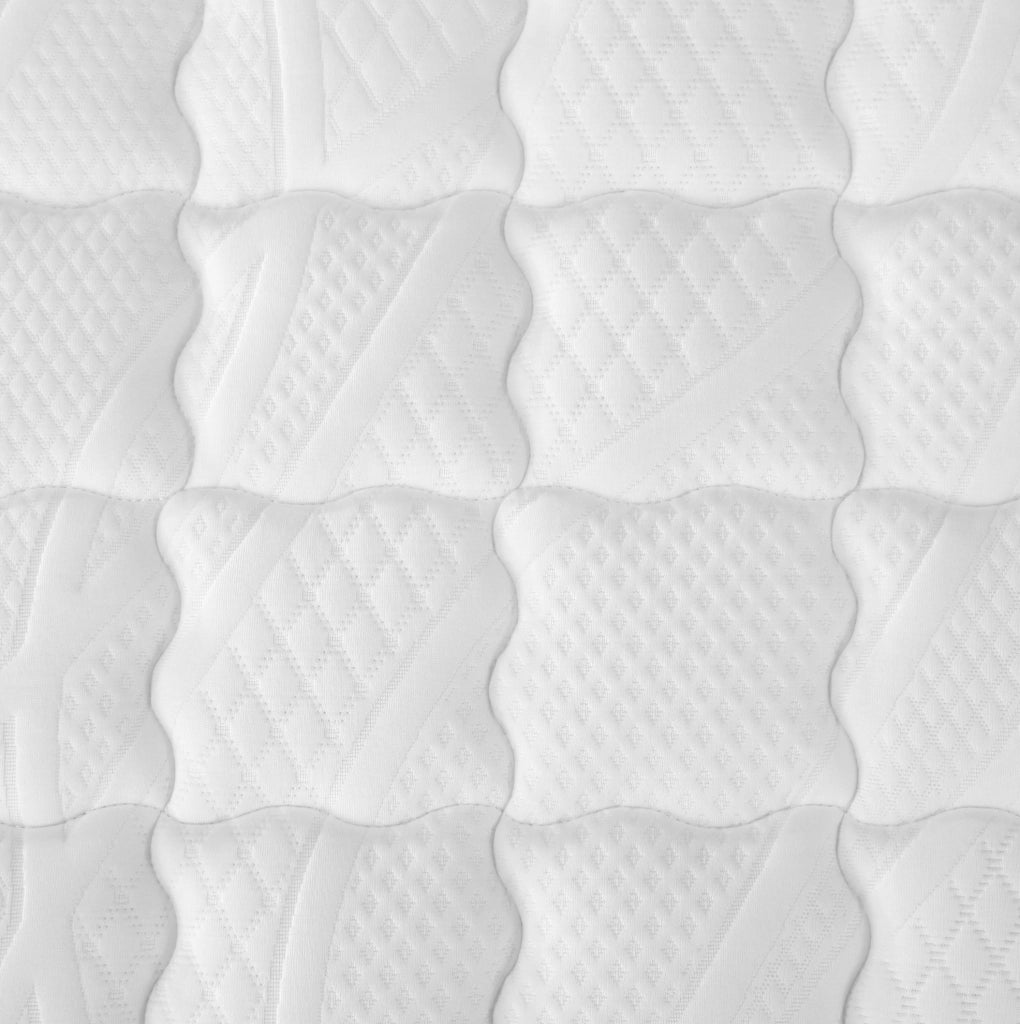 Materasso 90x200 cm H3 a 7 zone con molle insacchettate e schiuma fredda, in poliestere bianco