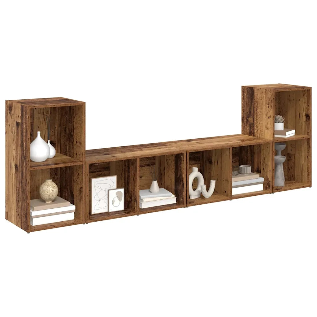Set mobile TV 4 pcs Legno vecchio 37 x 37 x 72 cm 3393528