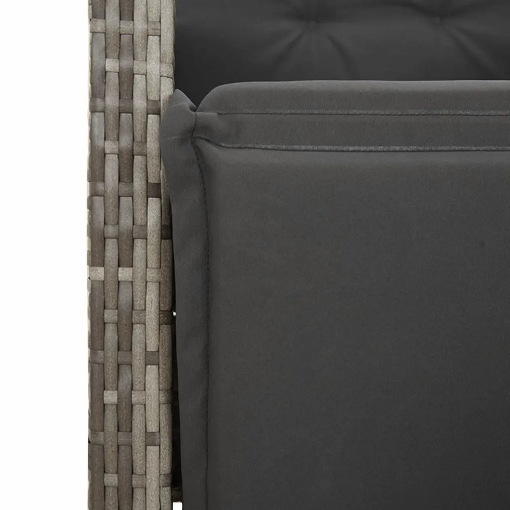 Set da Bistrò 3 pz con Cuscini Grigio in Polyrattan