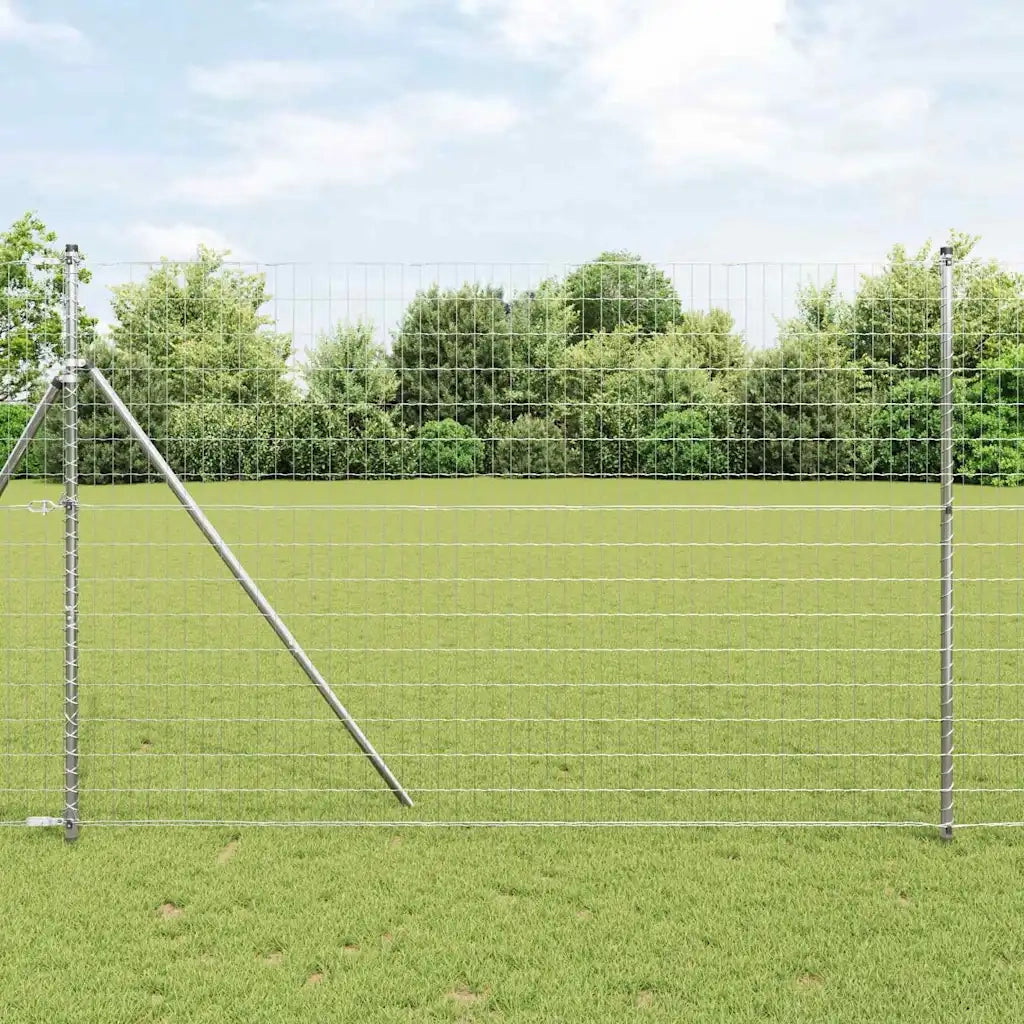 Recinzione con Posto Argento 1,6 x 10 m Acciaio e PVC