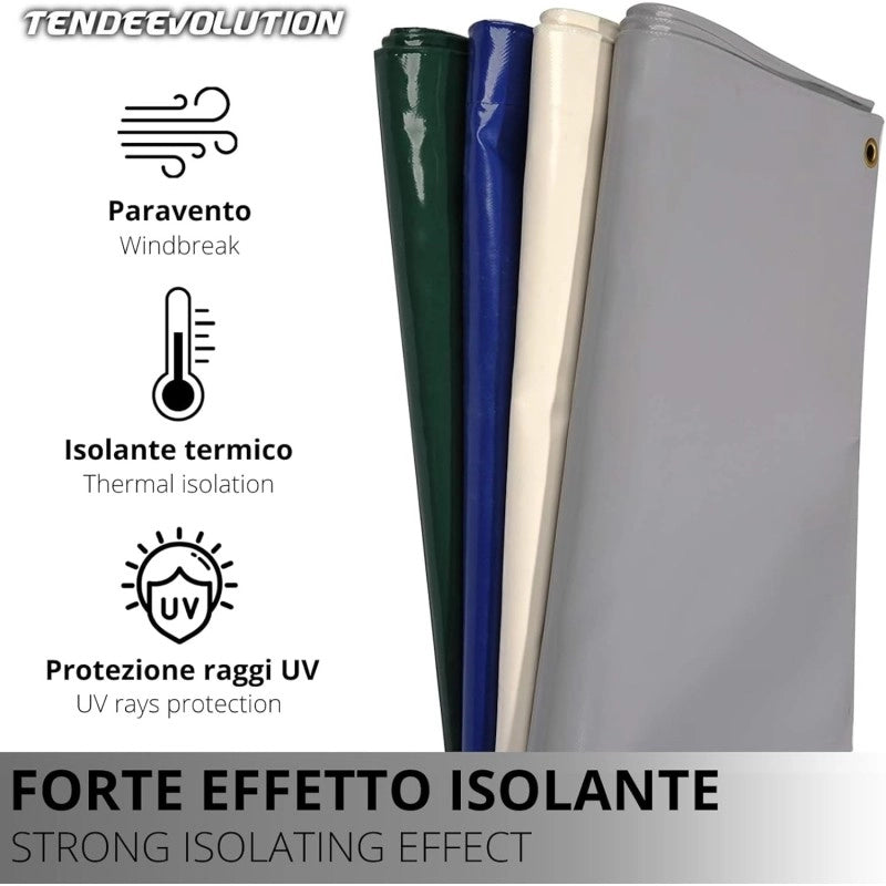 Telo PVC IGNIFUGO Impermeabile Verde | Telone Occhiellato Ogni 50CM 650g/mq | Copertura Esterna | 3x3m | Resistente Multiuso