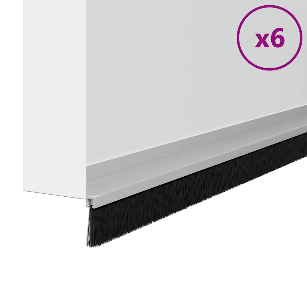 Spazzole per porte autoadesive 6 pz Argento 100 cm CFW4166625