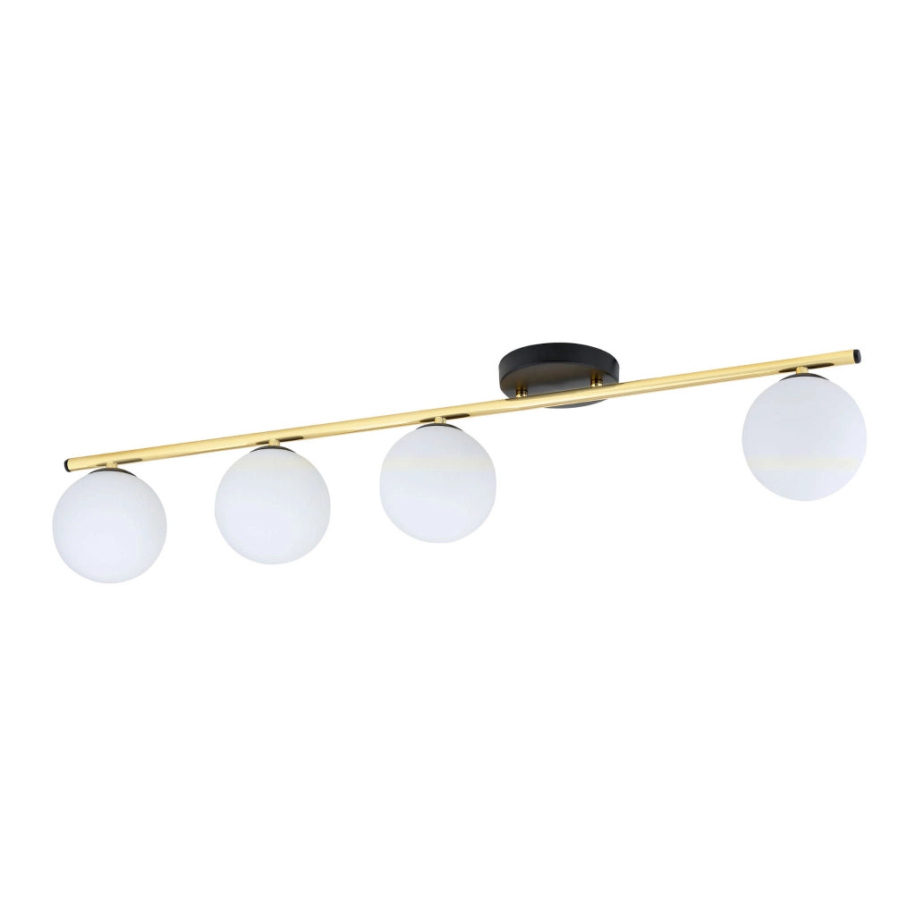 Plafoniera Emibig Monza 4 luci E14 oro/bianco dimmerabile