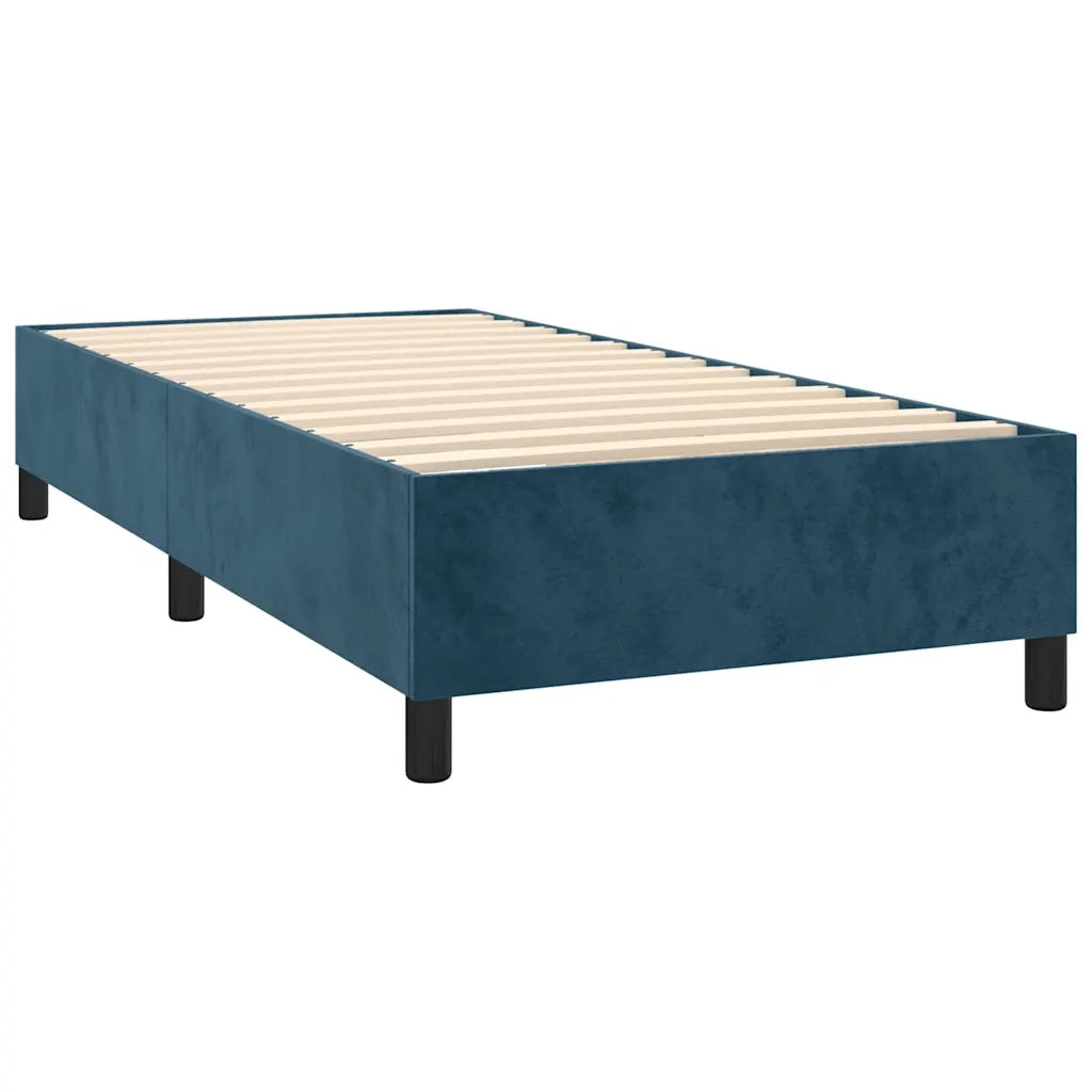 Giroletto a Molle con Materasso Blu Scuro 90x200 cm in Velluto 3129073
