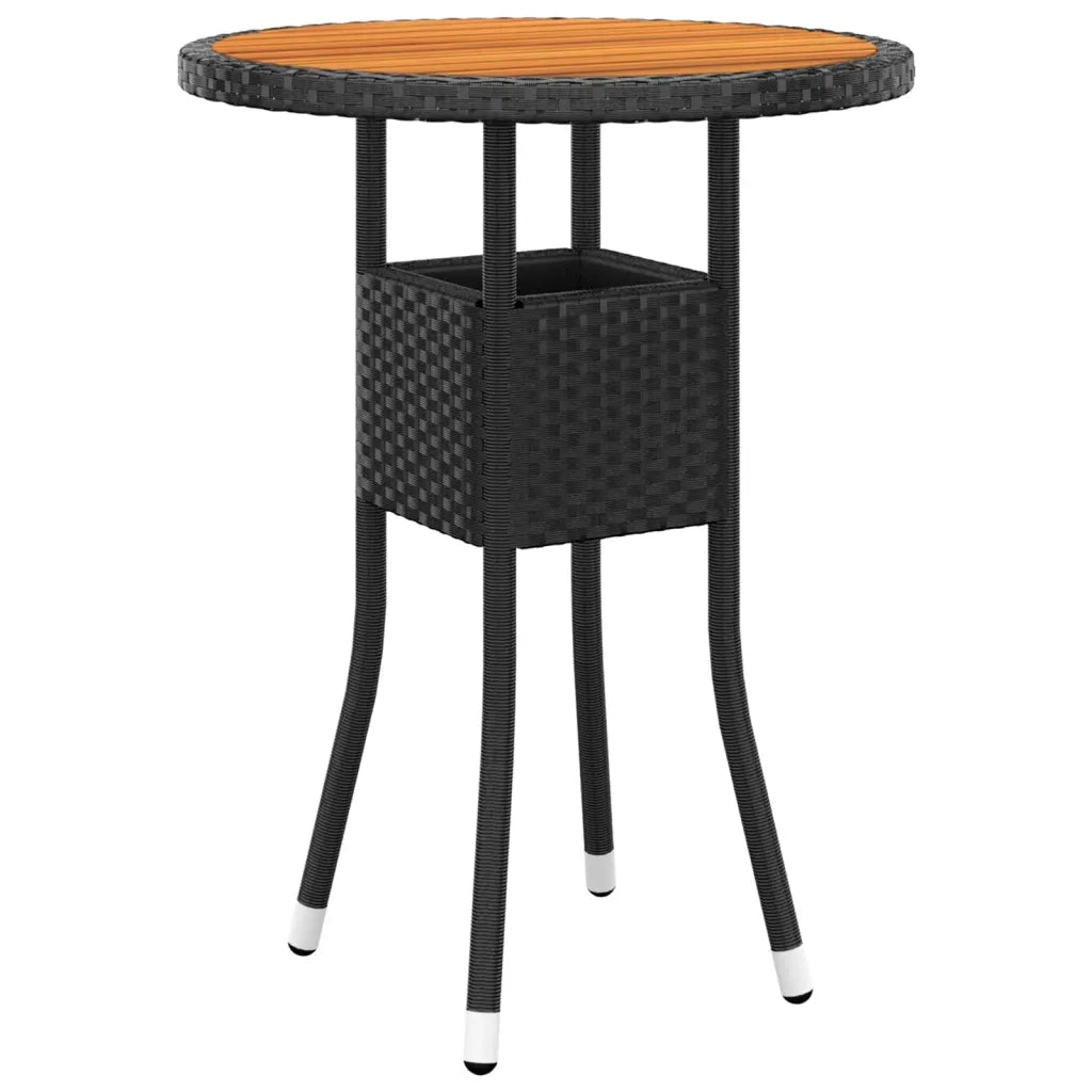 Set da Pranzo per Giardino 3 pz | Set Salotto da Giardino in Polyrattan Nero