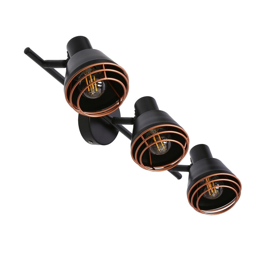 Plafoniera/Applique Candellux Neria 3xE14 nero rame 40W