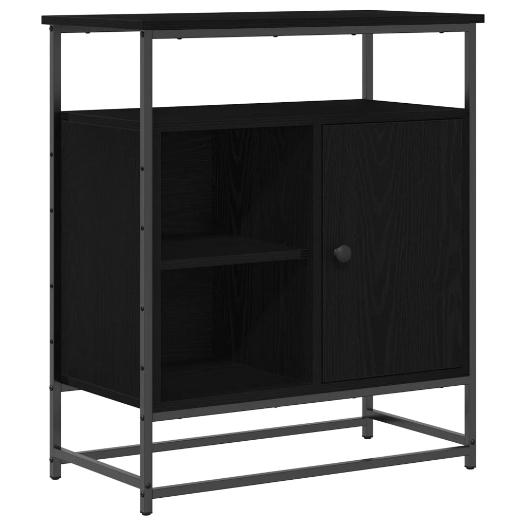 Credenza | Madia | Buffet da pranzo | Armadio da pranzo Rovere Nero 69 x 35 x 80 cm Legno multistrato