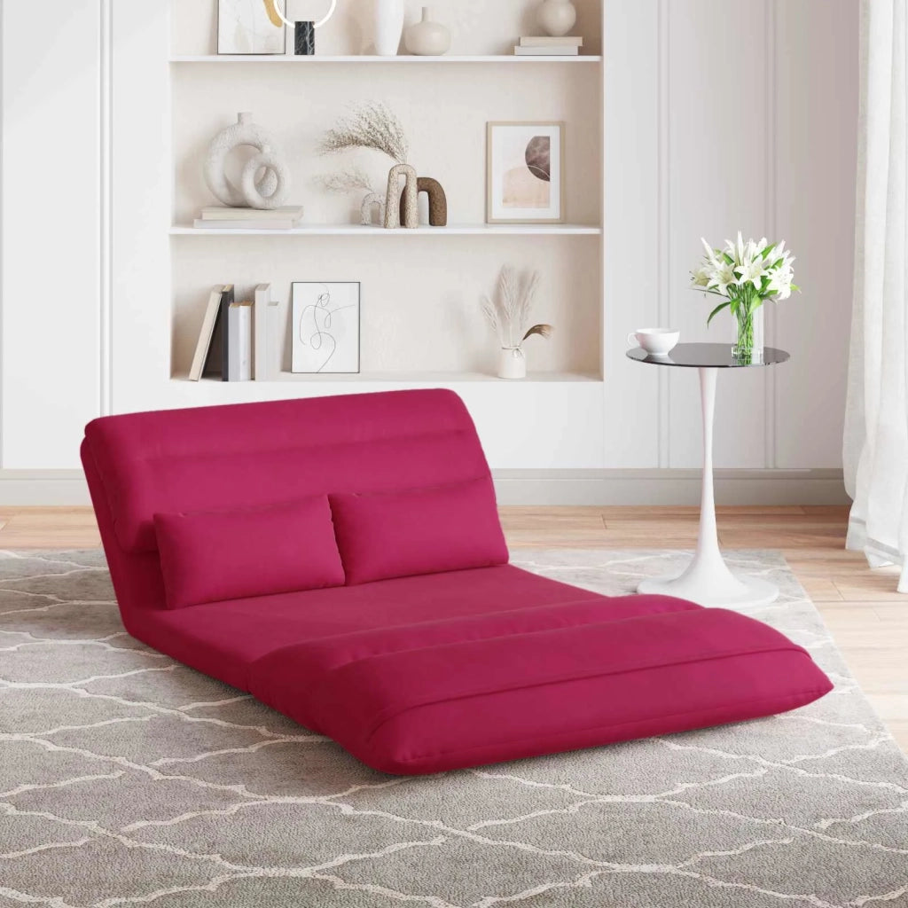 Sedia da Pavimento Rosso Vino 110 x 82 x 55 cm Velluto 42028214