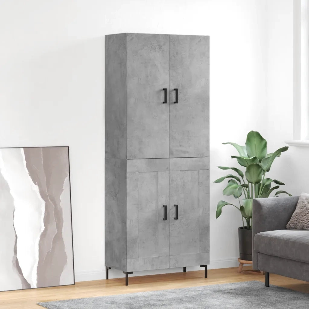 Credenza-Buffet-Armadio da cucina Grigio Cemento 69,5x34x180 cm in Legno Multistrato 257554