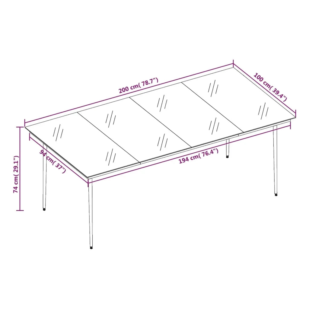 Set da Pranzo da Giardino 9 pz con Cuscini Nero 3099346