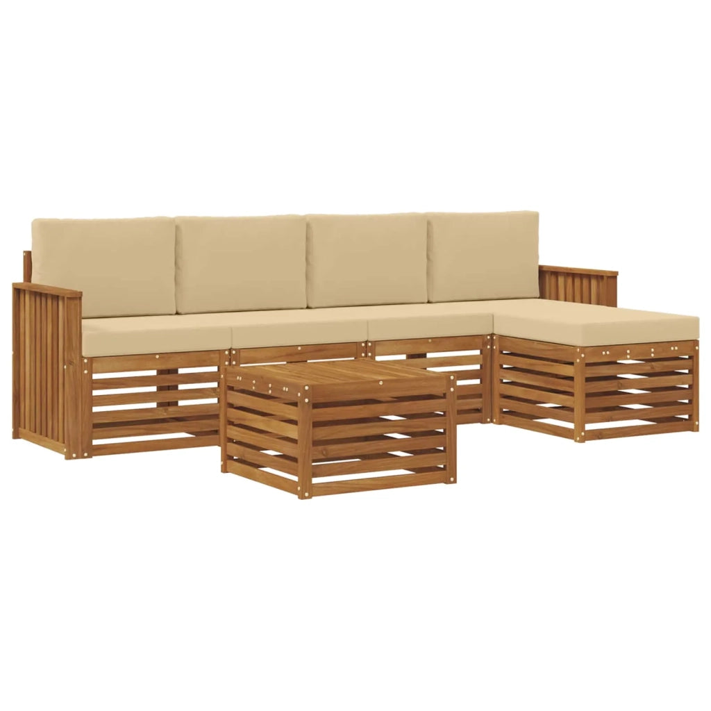 Set di divani da esterno 6 pz Naturale e Beige 3374688