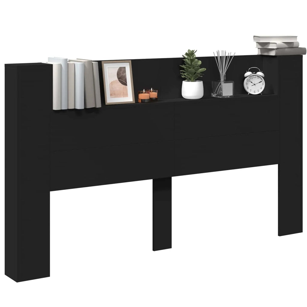 Testiera | Testata Nero 180 x 16,5 x 103,5 cm Legno multistrato