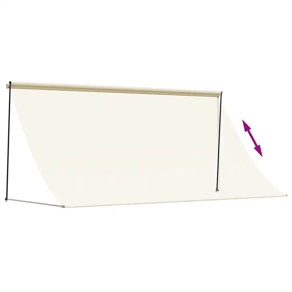 Tenda da Sole Retrattile-Tenda parasole per Patio Crema 300x150 cm in Tessuto e Acciaio