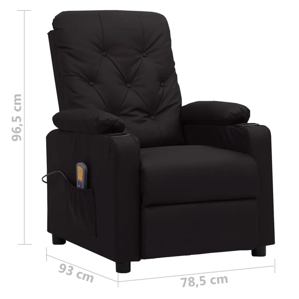 Poltrona Massaggiante Nera in Similpelle 339129