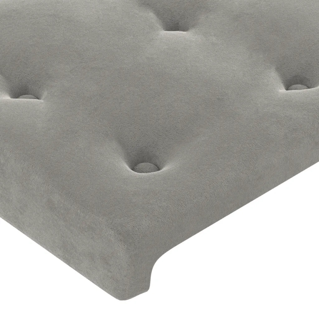 Testiera | Testata ad Orecchio Grigio Chiaro 183x23x78/88 cm in Velluto