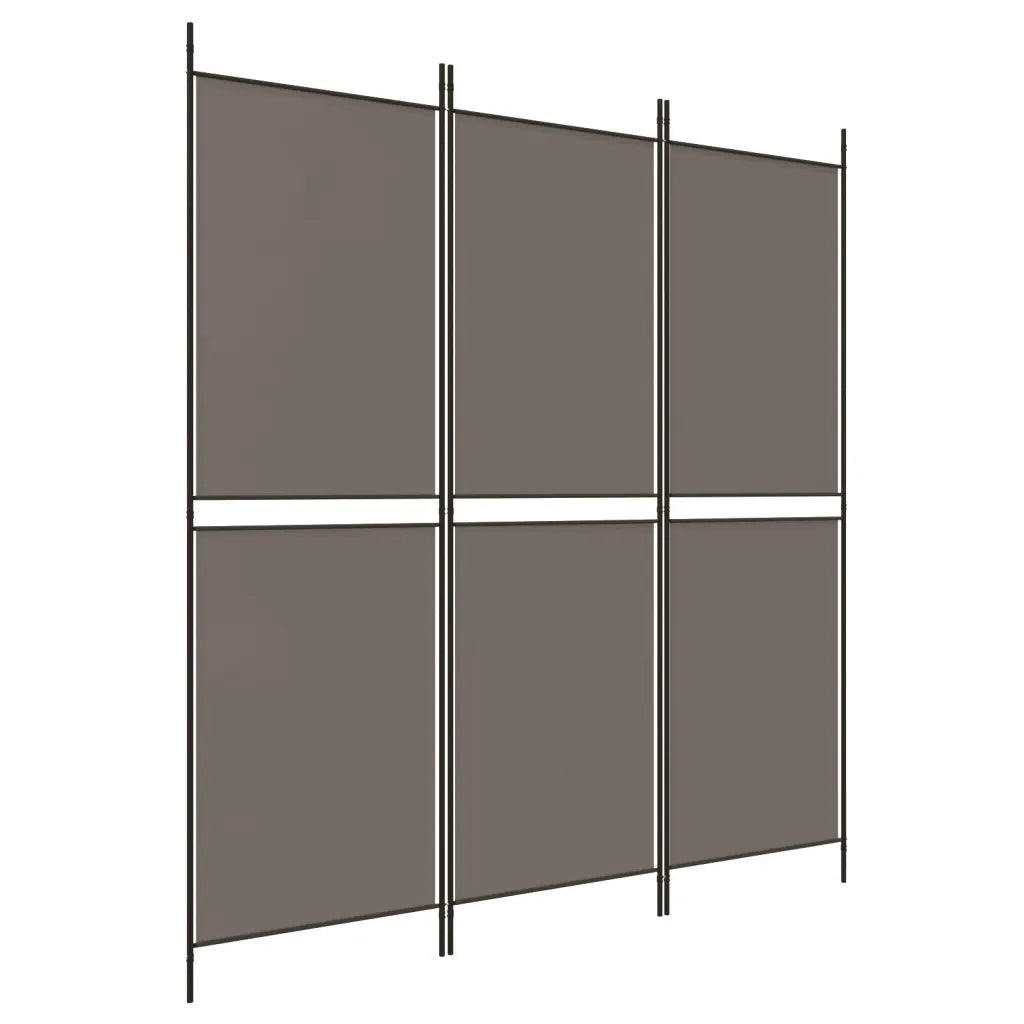 Divisorio Ambienti | Divider per stanze | Paravento a 3 Pannelli Antracite 150x220 cm in Tessuto