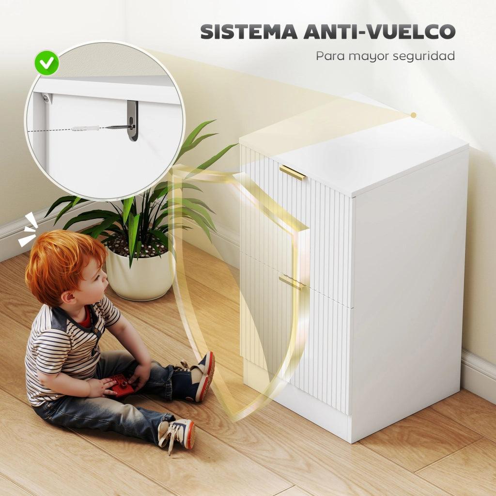 Scrivania con cassettiera ¨C zephmum ¨C bianco 40x40x71 cm