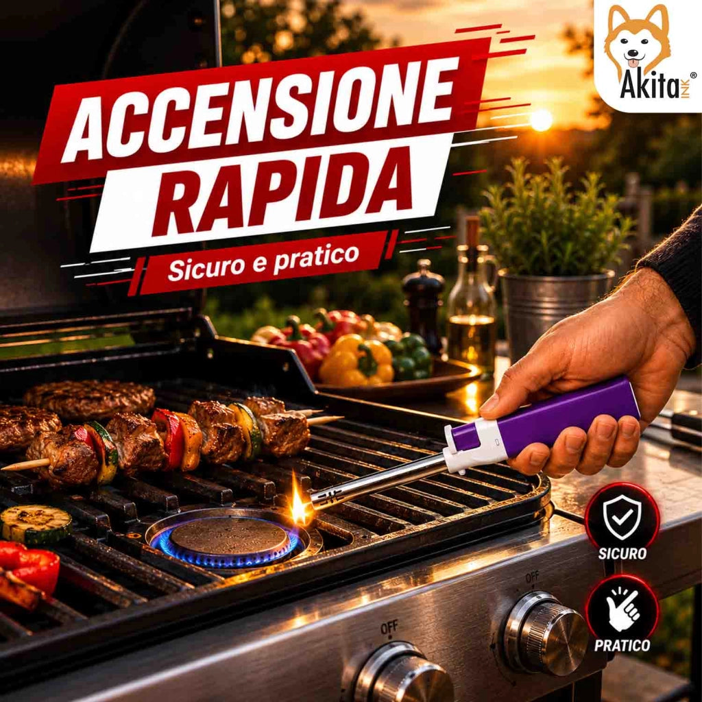Akitaink Set 5 Accendigas Ricaricabili Colorati