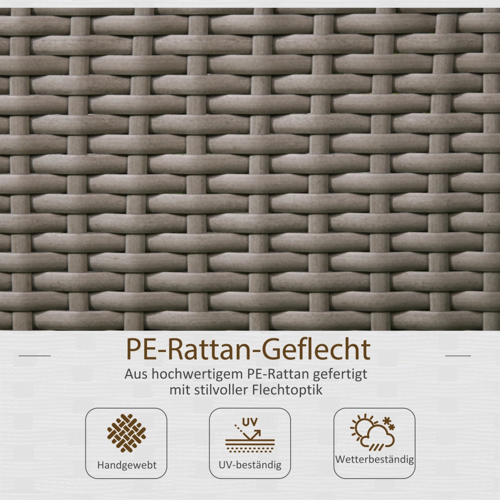Fioriera con Spaliera ¨C Xylo ¨C Polyrattan Grigio 103x29x103 cm